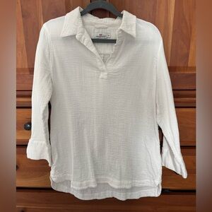 Vineyard Vines White Cotton Gauze Popover Tunic Medium